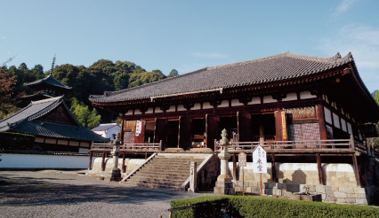 籏尾池から見た二上山